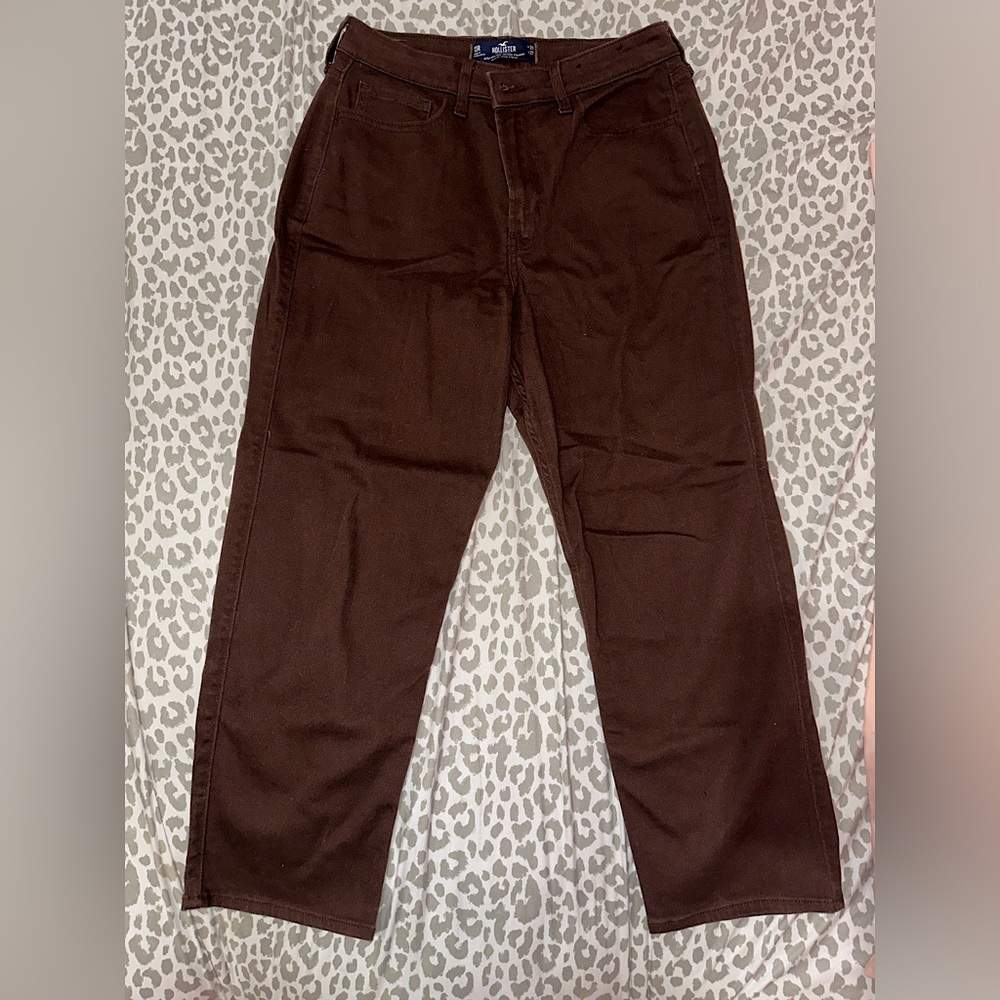 ❤️Hollister: Ultra high-rise vintage straight jeans, color Brown, size 13